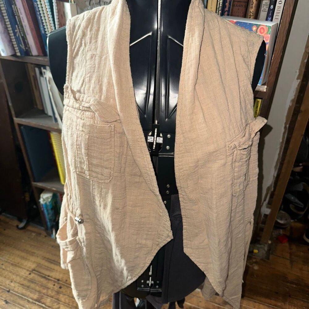 Torrid cotton gauze light pink 3x drape drawstring waist vest